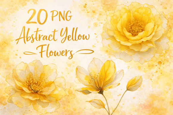 Abstract Yellow Flowers Watercolor: Elevate Your Visual Projects