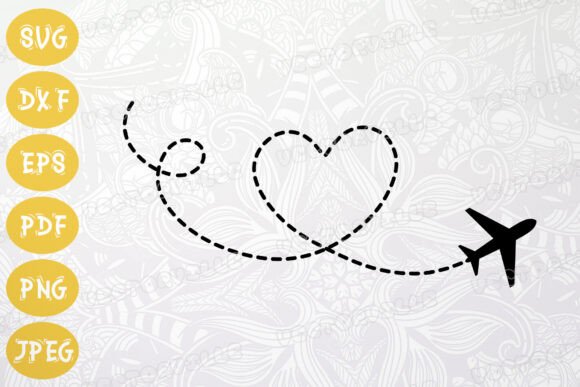 Airplane Love Loop Flight Path SVG: Design for Impact