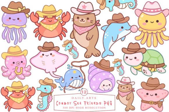Cowboy Sea Friends PNG Clipart: A Designer's Creative Toolkit