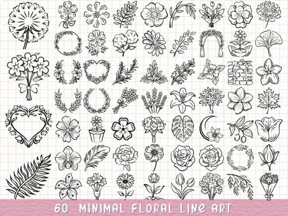Elegant Minimal Flower SVG Set for Modern Design