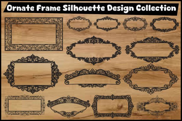 Elegant Scroll Frame Silhouette SVG Bundle