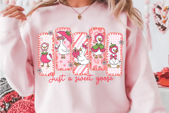 Elevate Your Designs with Charming Goose & Strawberry PNGs