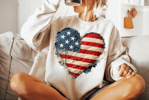 Faux Patriotic Patchwork USA Flag Heart: A Designer's Guide