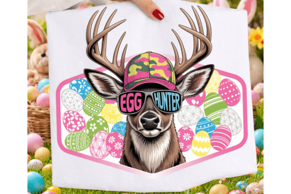 Funny Egg Hunter Deer PNG: Easter Deer Design Asset