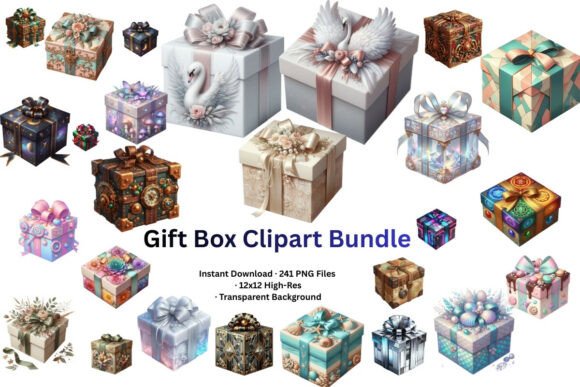 Gift Box Clipart Mega Bundle PNG: Unwrap Creative Potential