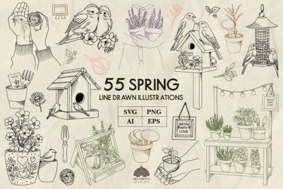 Spring Line Art Collection: Elevate Your Designs