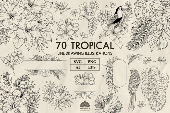 Unlock Creative Design with Hand-Drawn Tropical SVGs