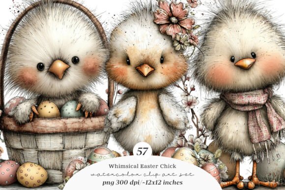 Whimsical Easter Chick Clipart: Elevate Your Spring Designs