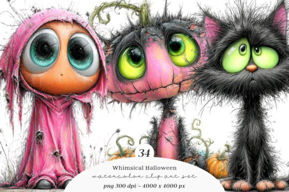 Whimsical Halloween Clipart Bundle: Elevate Your Seasonal Designs