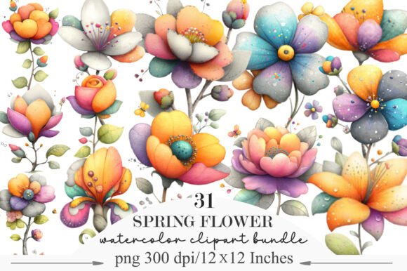 Whimsical Spring Flower Clipart: Elevate Your Creative Projects