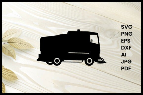 Zamboni Machine Illustration Silhouette: A Vector Design Asset